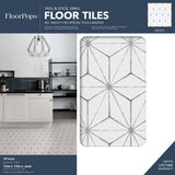 FloorPops White 2.76-mil x 12-in W x 12-in L Water Resistant Peel and Stick Vinyl Tile Flooring, 10-sq ft Carton