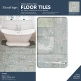 FloorPops Grey 12-in x 12-in Water-Resistant Peel-and-Stick Vinyl Tile Flooring, 20-sq ft Carton