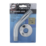 Danco Universal 6-in Chrome Shower Arm with Flange, 1/2-in Pipe Thread