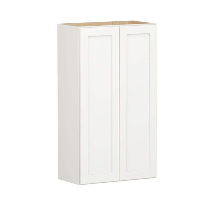 Shaker Full Overlay 24 in. W x 12 in. D x 42 in. H Plywood Assembled Wall Kitchen Cabinet in Linen White