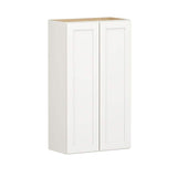 Shaker Full Overlay 24 in. W x 12 in. D x 42 in. H Plywood Assembled Wall Kitchen Cabinet in Linen White