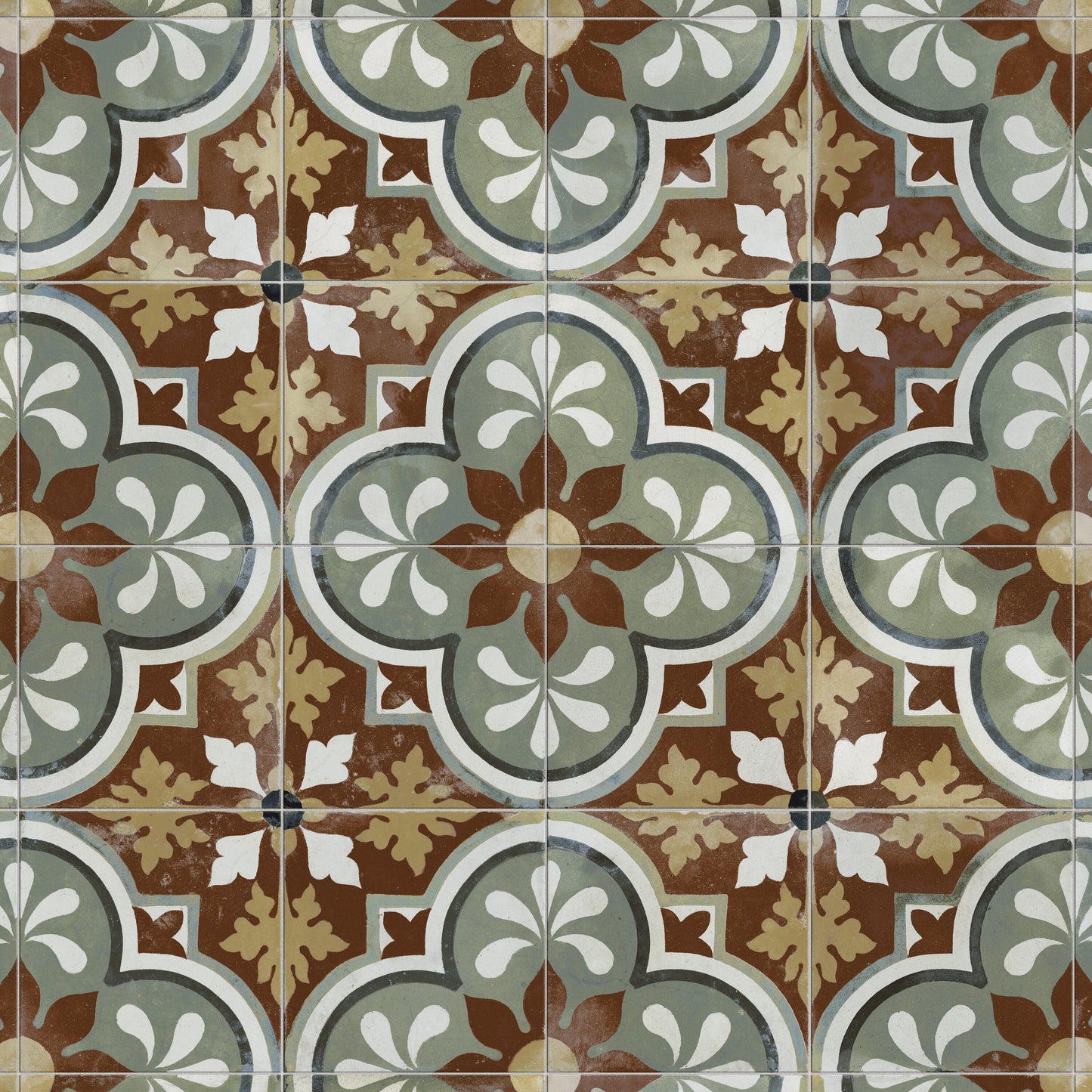 Affinity Tile Kings Barna Born 18-in x 18-in Multi-finish Ceramic Encaustic Floor and Wall Tile product image