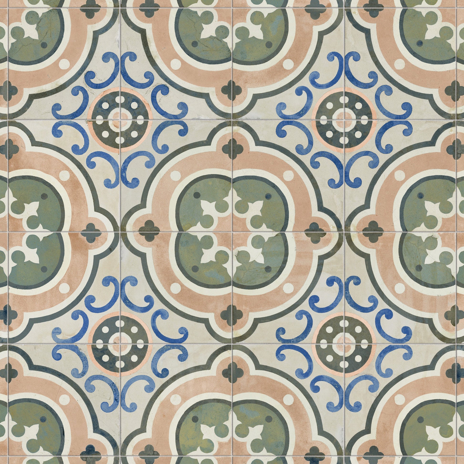 Affinity Tile Kings Barna Raval 18-in x 18-in Multi-finish Ceramic Encaustic Floor and Wall Tile product image
