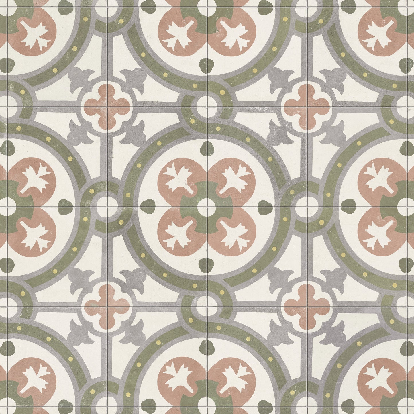 Affinity Tile Kings Paname Concorde 18-in x 18-in Multi-finish Ceramic Encaustic Floor and Wall Tile product image