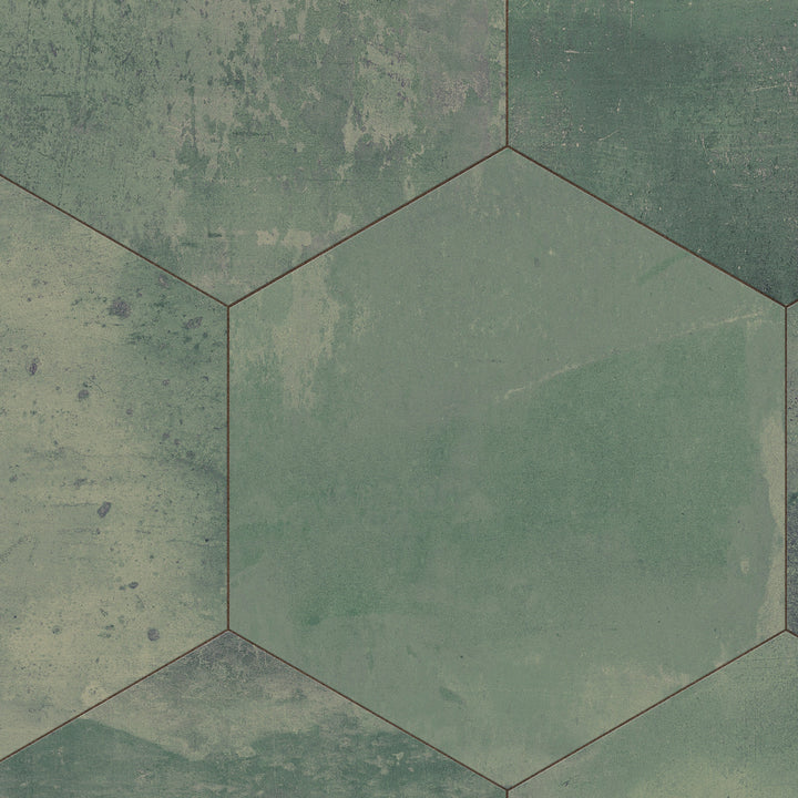 Affinity Tile Argillos Hex Aquamarine 21-in x 24-in Matte Porcelain Cement look Hexagon Floor and Wall Tile product image