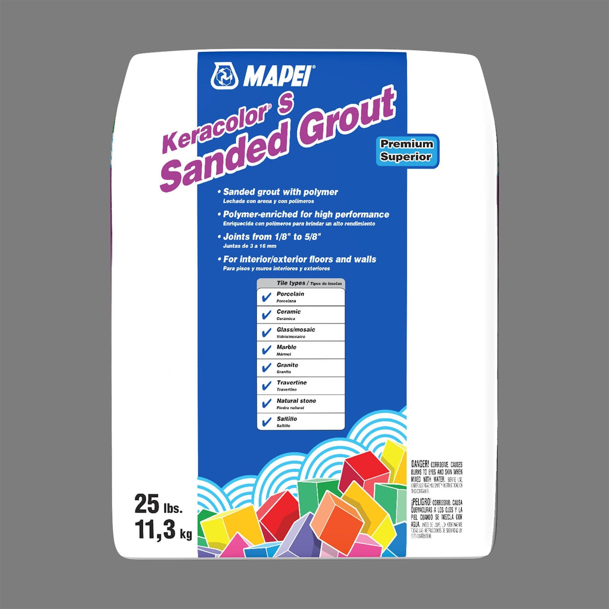 MAPEI Keracolor S Sanded Grout, Pearl Gray #5019 — 25 lb