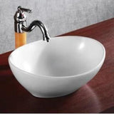 Elanti Oval Vessel Bathroom Sink in White