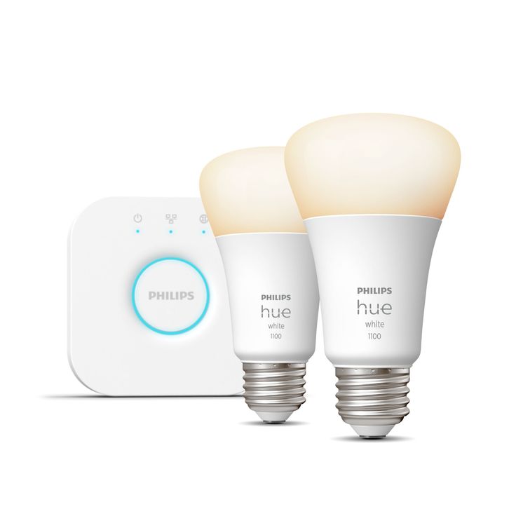 Philips 60-Watt Equivalent A19 Dimmable Hue White Smart Wireless Soft White LED Light Bulb Starter Kit