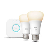 Philips 60-Watt Equivalent A19 Dimmable Hue White Smart Wireless Soft White LED Light Bulb Starter Kit
