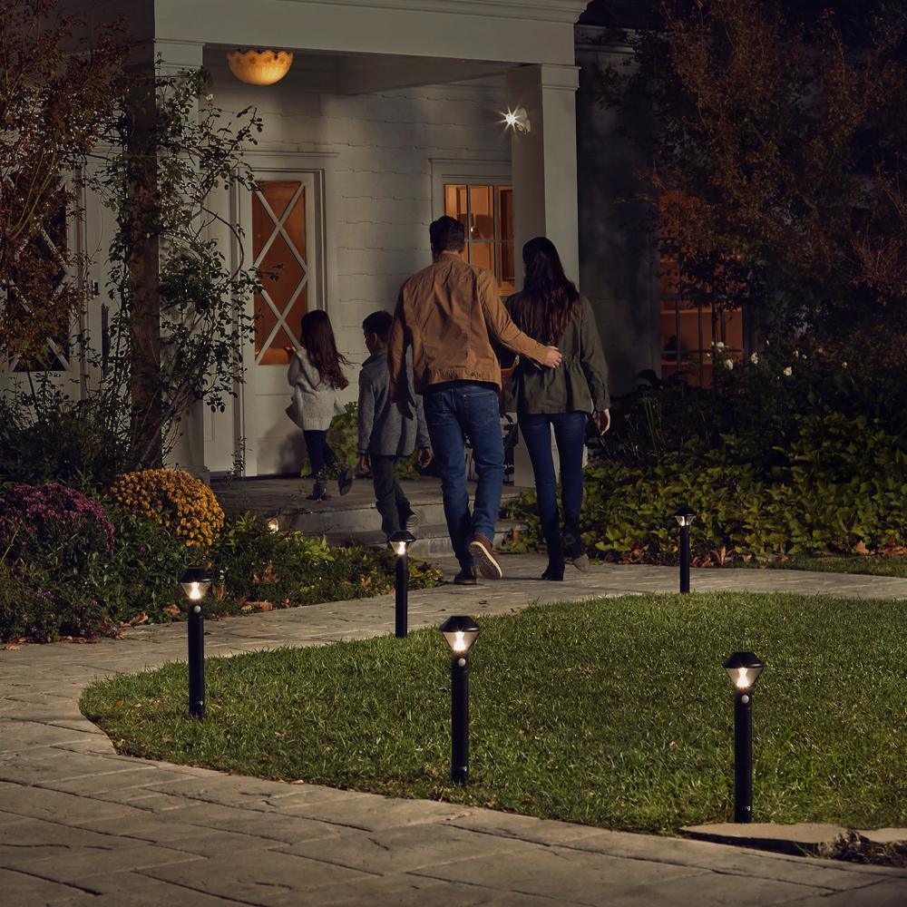 White Smart Lighting Motion Activated Outdoor Integrated LED Spot Light Battery 2-Pack with Smart Lighting Bridge White - Super Arbor