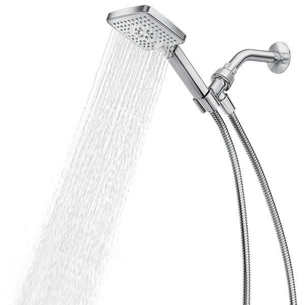 Genta 3-Spray 4 in. Single Wall Mount Handheld Adjustable Shower Head in Chrome - Super Arbor