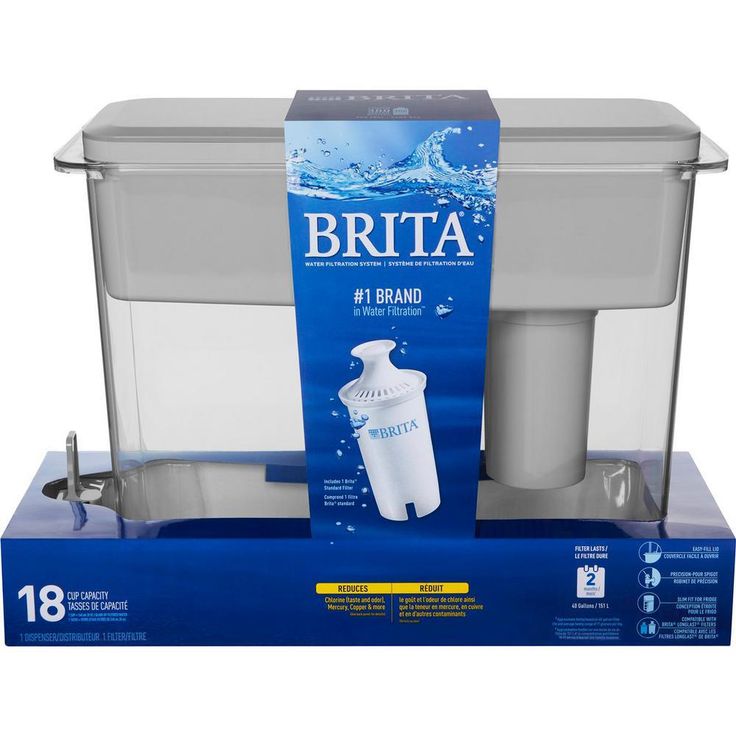 18-Cup UltraMax Water Filter Pitcher Dispenser and Water Filter Replacement Bundle, BPA Free