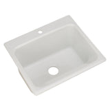 Kensington Drop-In Acrylic 25 in. 1-Hole Single Bowl Utility Sink in White - Super Arbor