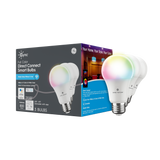 GE C by GE (Cync) 60W Equivalent A19 Full Color Dimmable Smart LED Light Bulb, Direct Connect, 3-Pack