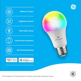 GE C by GE (Cync) 60W Equivalent A19 Full Color Dimmable Smart LED Light Bulb, Direct Connect, 3-Pack