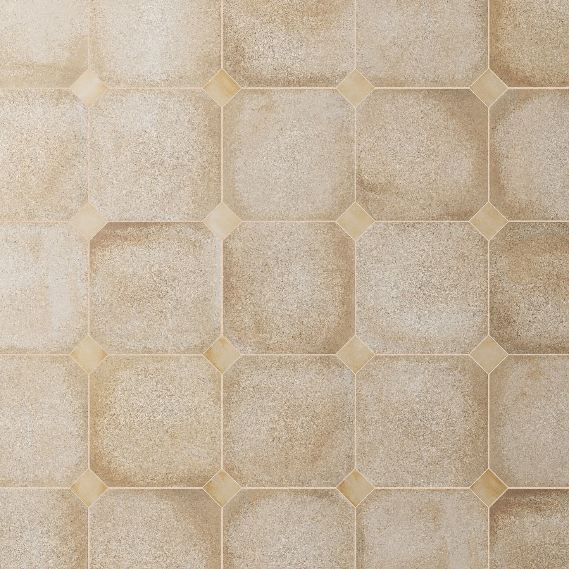 Affinity Tile Laverton Octagon Beige with Taco Beige 8-in x 8-in Matte Porcelain Cement look Multi-shaped Floor and Wall Tile product image