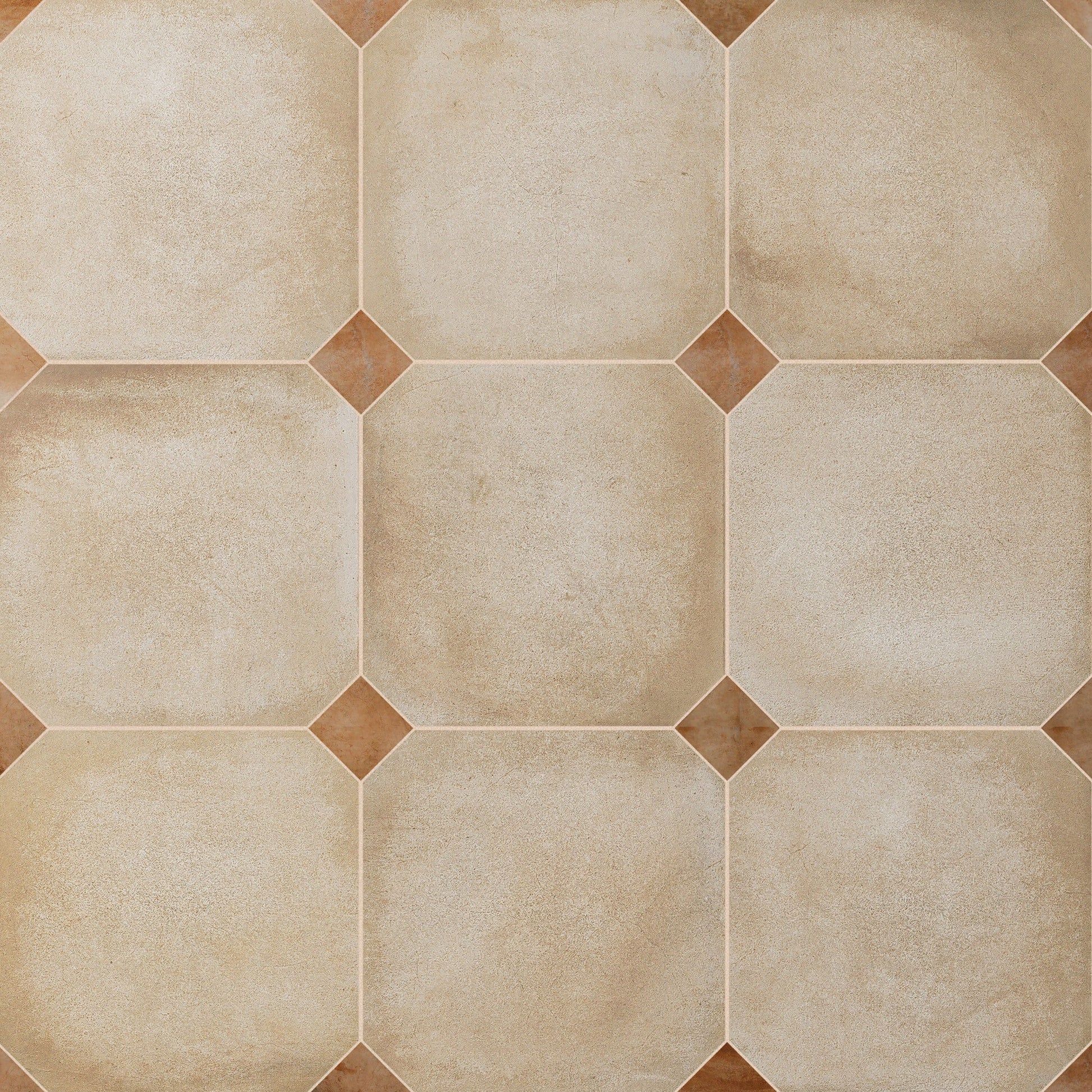 Affinity Tile Laverton Octagon Beige with Taco Natural 8-in x 8-in Matte Porcelain Cement look Multi-shaped Floor and Wall Tile product image