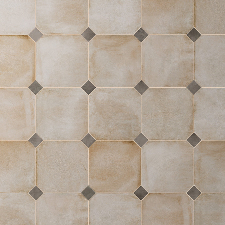 Affinity Tile Laverton Octagon Arena with Taco Grafito 8-in x 8-in Matte Porcelain Cement look Multi-shaped Floor and Wall Tile product image