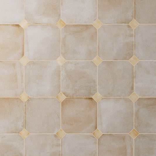 Affinity Tile Laverton Octagon Arena with Taco Beige 8-in x 8-in Matte Porcelain Cement look Multi-shaped Floor and Wall Tile product image