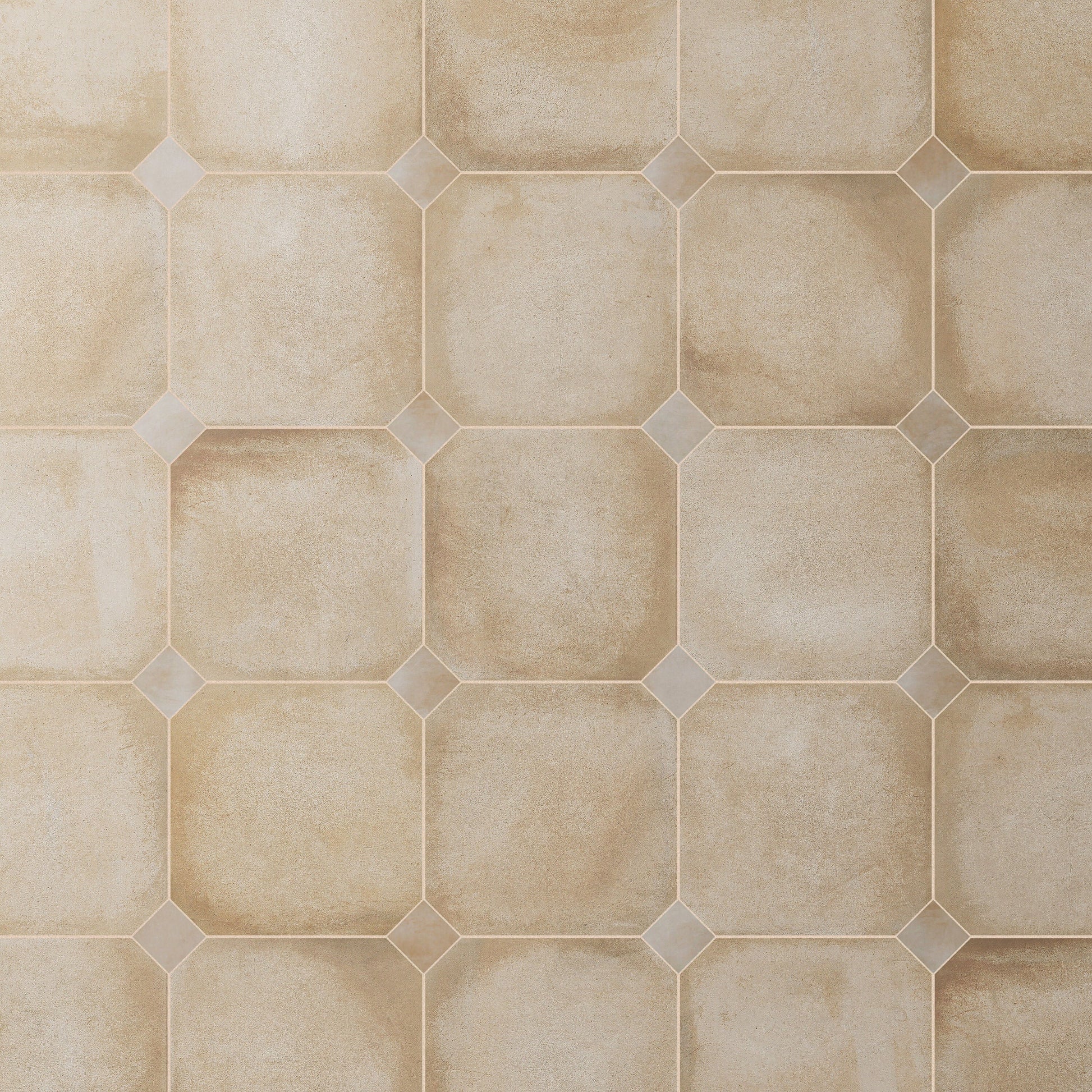 Affinity Tile Laverton Octagon Beige with Taco Arena 8-in x 8-in Matte Porcelain Cement look Multi-shaped Floor and Wall Tile product image