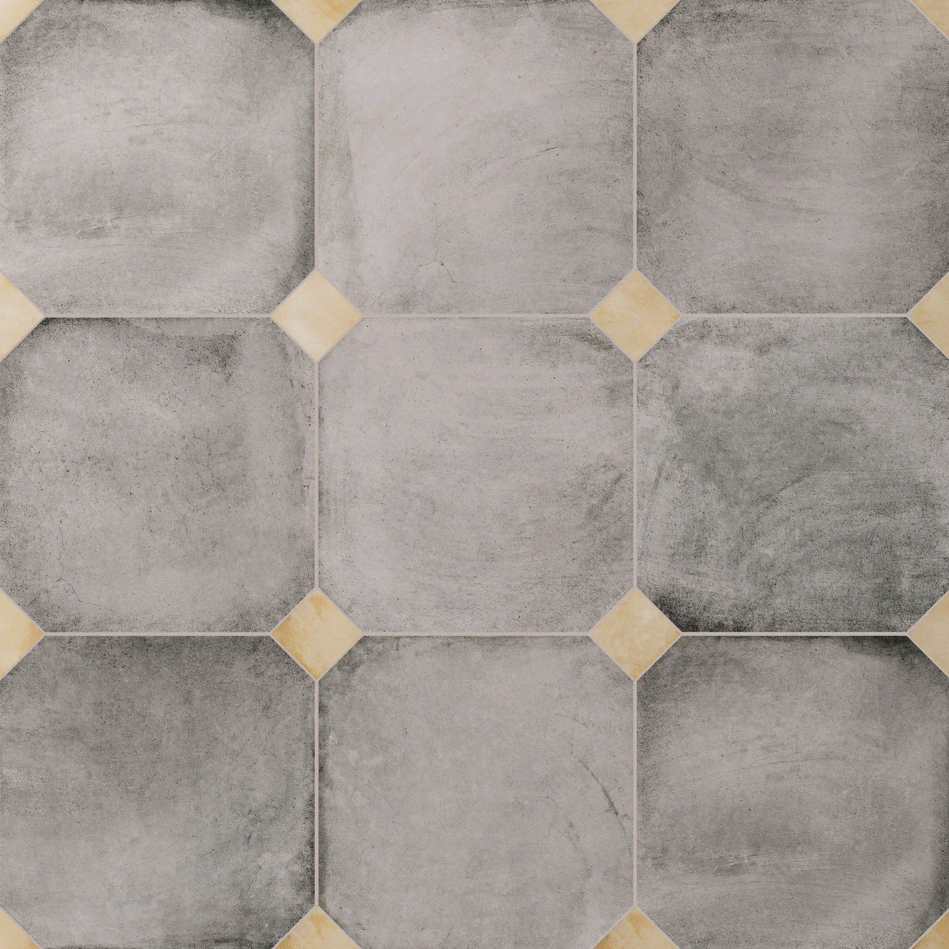Affinity Tile Laverton Octagon Gris with Taco Beige 8-in x 8-in Matte Porcelain Cement look Multi-shaped Floor and Wall Tile product image