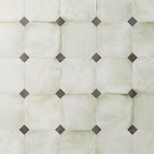Affinity Tile Laverton Octagon Nieve with Taco Grafito 8-in x 8-in Matte Porcelain Cement look Multi-shaped Floor and Wall Tile product image
