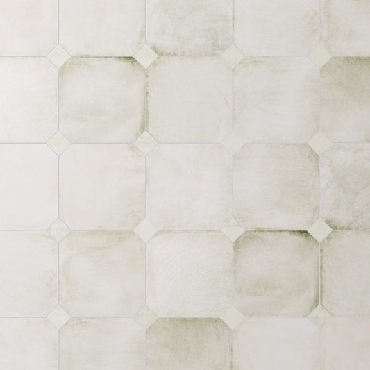 Affinity Tile Laverton Octagon Nieve with Taco Nieve 8-in x 8-in Matte Porcelain Cement look Multi-shaped Floor and Wall Tile product image