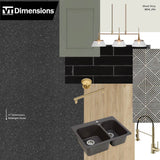 VT Dimensions Formica Midnight Stone Etchings 10-ft Straight Laminate Kitchen Countertop with Integrated Backsplash (120-in L x 25.5-in D x 0.75-in T)