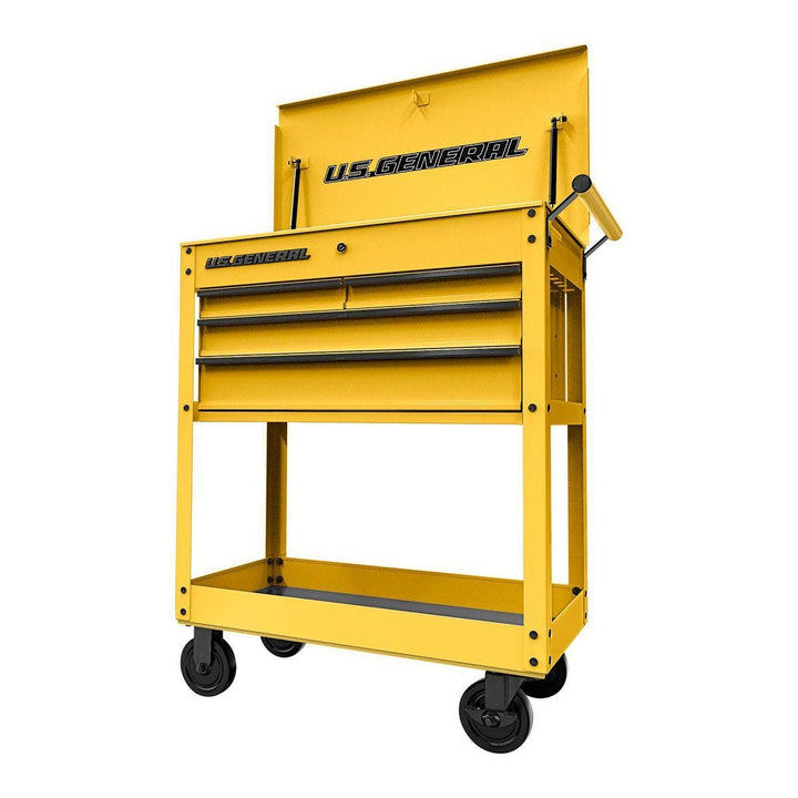 U.S. General 30 in. 4-Drawer Yellow Tech Cart