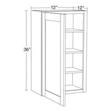 Home Decorators Collection Washington Veiled Gray Plywood Shaker Assembled Wall Kitchen Cabinet Soft Close Left 12 in W x 12 in D x 36 in H