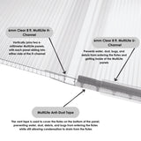AmeriLux International MultiLite 3-ft x 8-ft Ribbed Clear Polycarbonate Roof Panel, 6mm Multiwall