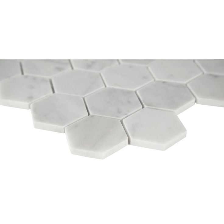 MSI Carrara White Hexagon 11.75 in. x 12 in. x 8mm Honed Marble Mesh-Mounted Mosaic Tile (9.8 sq. ft./case)