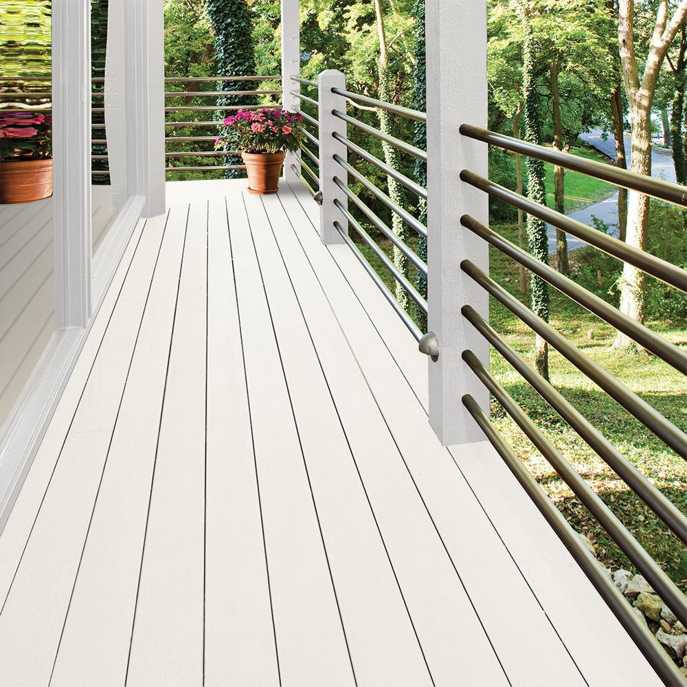 BEHR DECKplus 1 gal. White Base Solid Color Waterproofing Exterior Wood Stain - Super Arbor