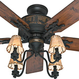 Hunter Adirondack 52-in Brittany Bronze Incandescent Indoor Ceiling Fan with Light, 5-Blade
