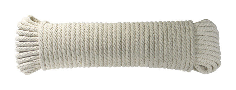 Ace 3/8 in. Dia x 100 ft White Solid Braided Cotton Sash Cord