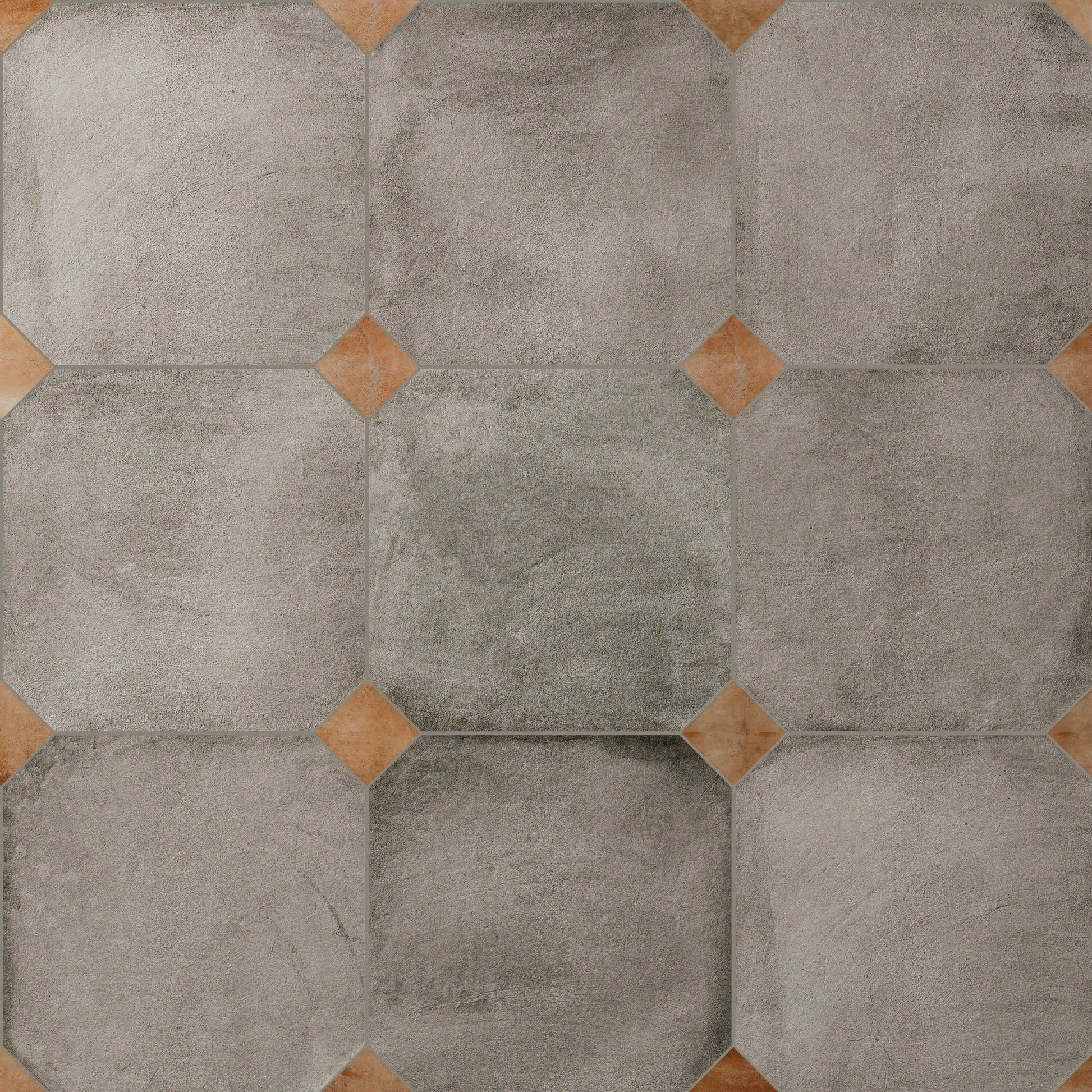 Affinity Tile Laverton Octagon Grafito with Taco Natural 8-in x 8-in Matte Porcelain Cement look Multi-shaped Floor and Wall Tile product image