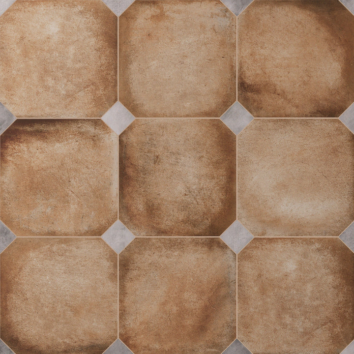 Affinity Tile Laverton Octagon Natural with Taco Gris 8-in x 8-in Matte Porcelain Cement look Multi-shaped Floor and Wall Tile product image
