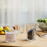 Able 8-Piece Clear Glass Drinkware Set with Lids