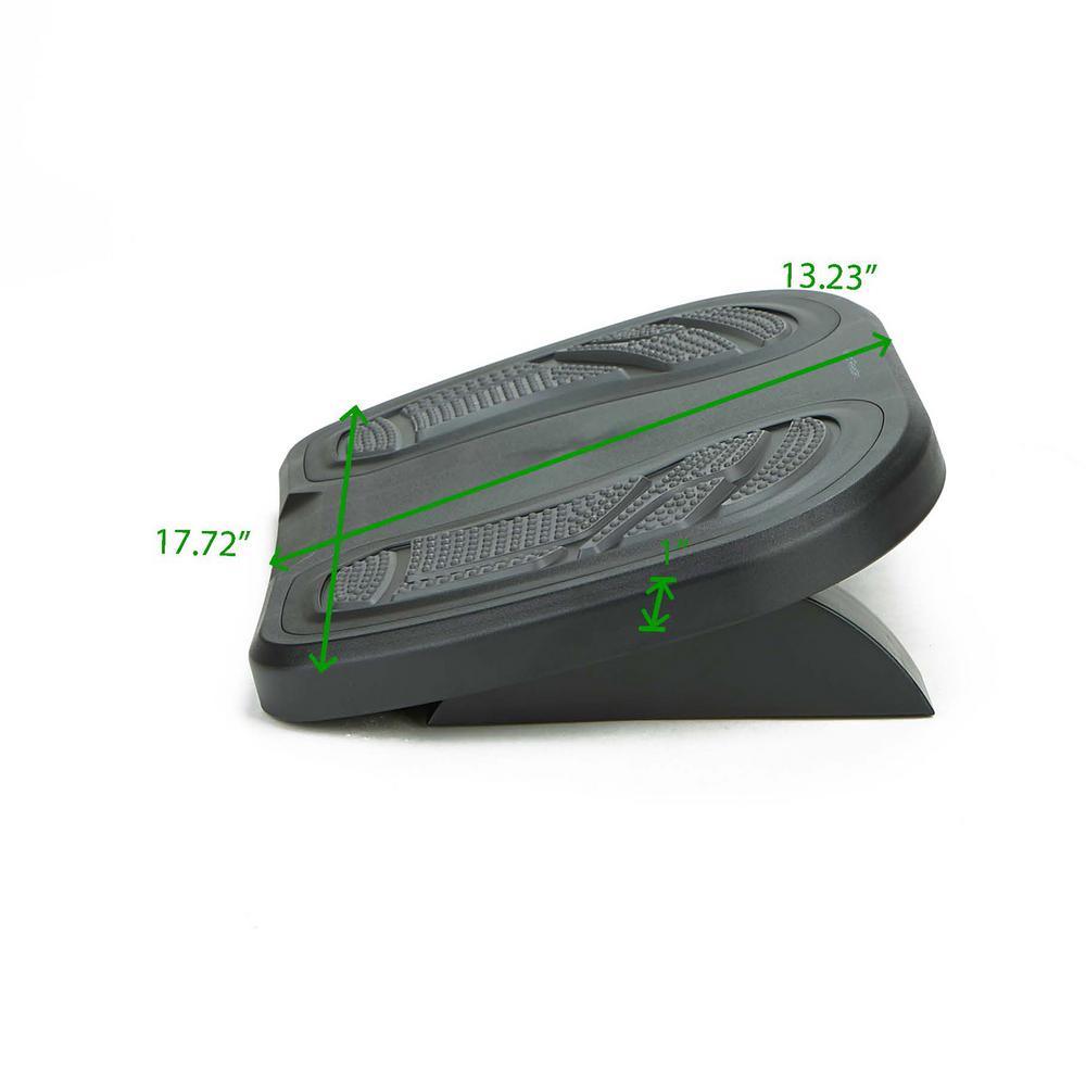 Black and Gray Adjustable Height Non-Slip Ergonomic Foot Rest - Super Arbor