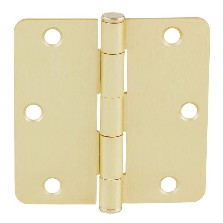 3-1/2 in. x 1/4 in. Satin Brass Radius Door Hinge