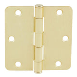 3-1/2 in. x 1/4 in. Satin Brass Radius Door Hinge