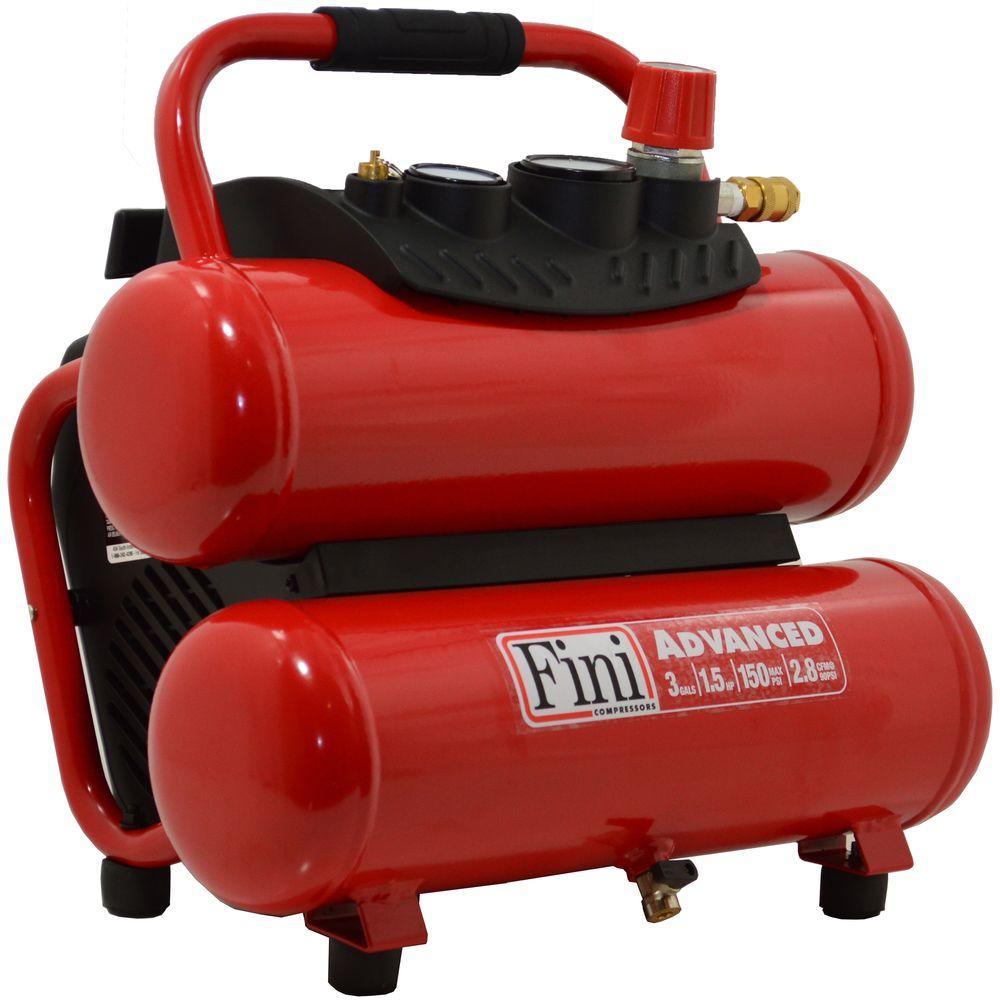 PRO-3 1.5 HP 3 Gal. 150 PSI Portable Electric Twin Stack Air Compressor with 2 Tool Combo Kit - Super Arbor