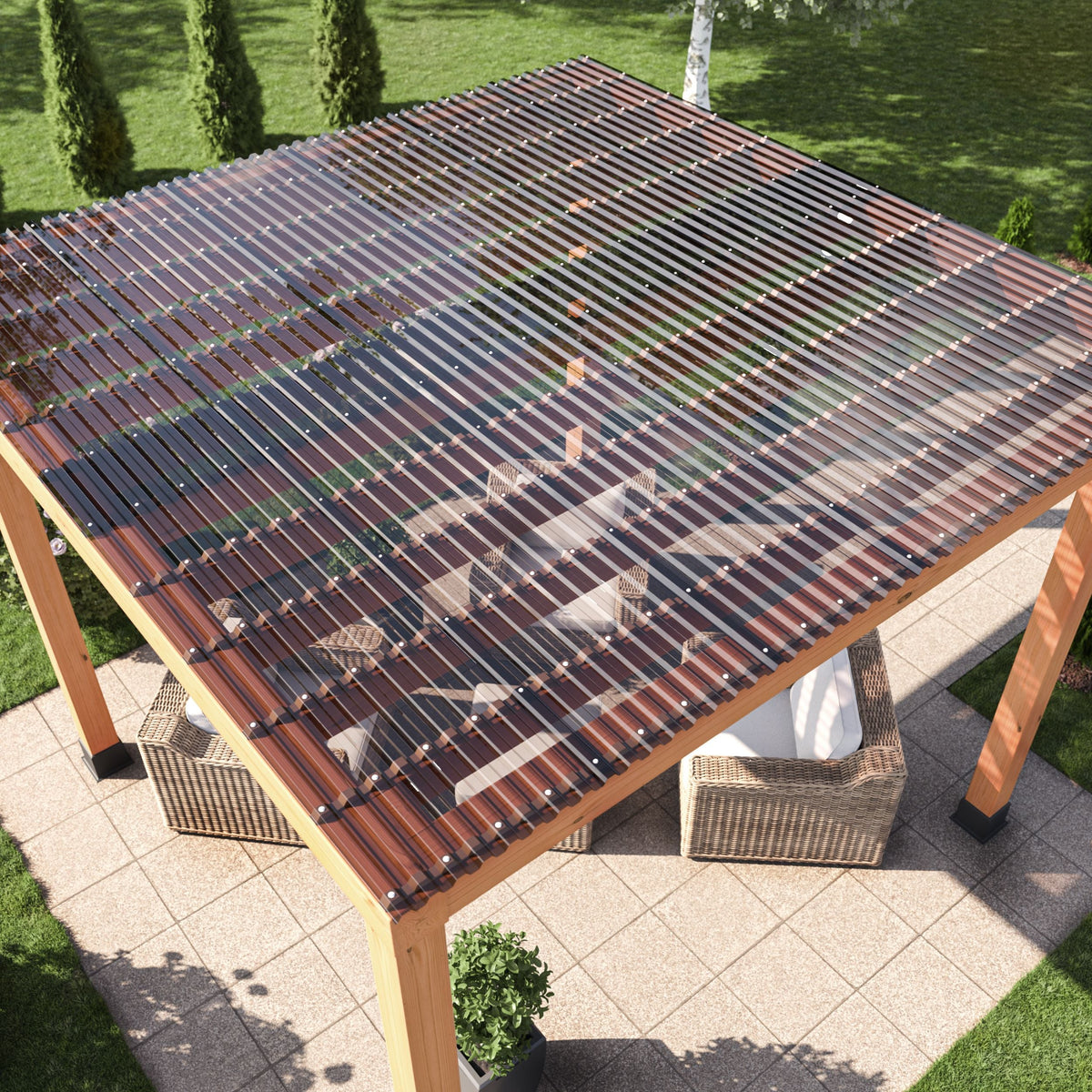 AmeriLux International CoverLite 2.16-ft x 8-ft Corrugated Smoke Polycarbonate Roof Panel