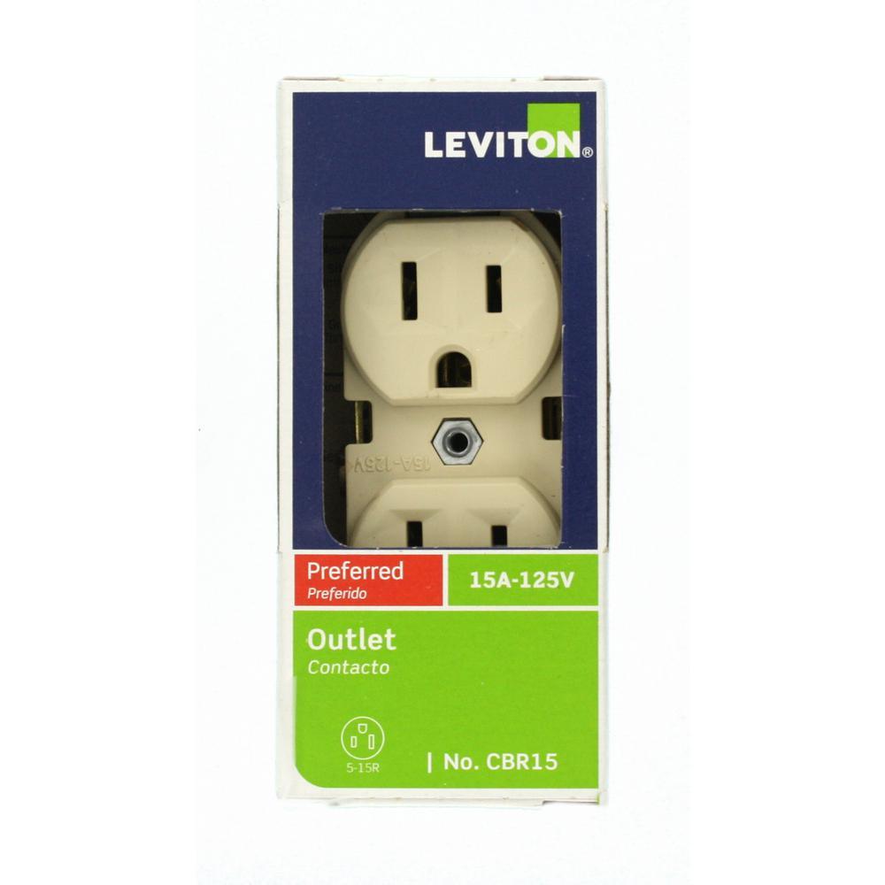 15 Amp Commercial Grade Duplex Outlet, Ivory - Super Arbor