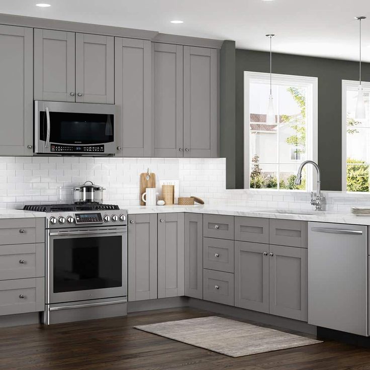 Home Decorators Collection Washington Veiled Gray Plywood Shaker Assembled Vanity Sink Base Kitchen Cabinet Sft Cls 36 in W x 24 in D x 34.5 in H
