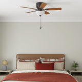 Harbor Breeze Mayfield 44-in Bronze LED Indoor Flush Mount Ceiling Fan with Light (5-Blade)