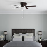 Harbor Breeze Mayfield 44-in Bronze LED Indoor Flush Mount Ceiling Fan with Light (5-Blade)