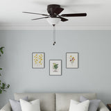 Harbor Breeze Mayfield 44-in Bronze LED Indoor Flush Mount Ceiling Fan with Light (5-Blade)