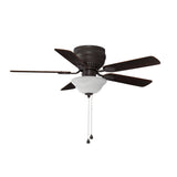 Harbor Breeze Mayfield 44-in Bronze LED Indoor Flush Mount Ceiling Fan with Light (5-Blade)