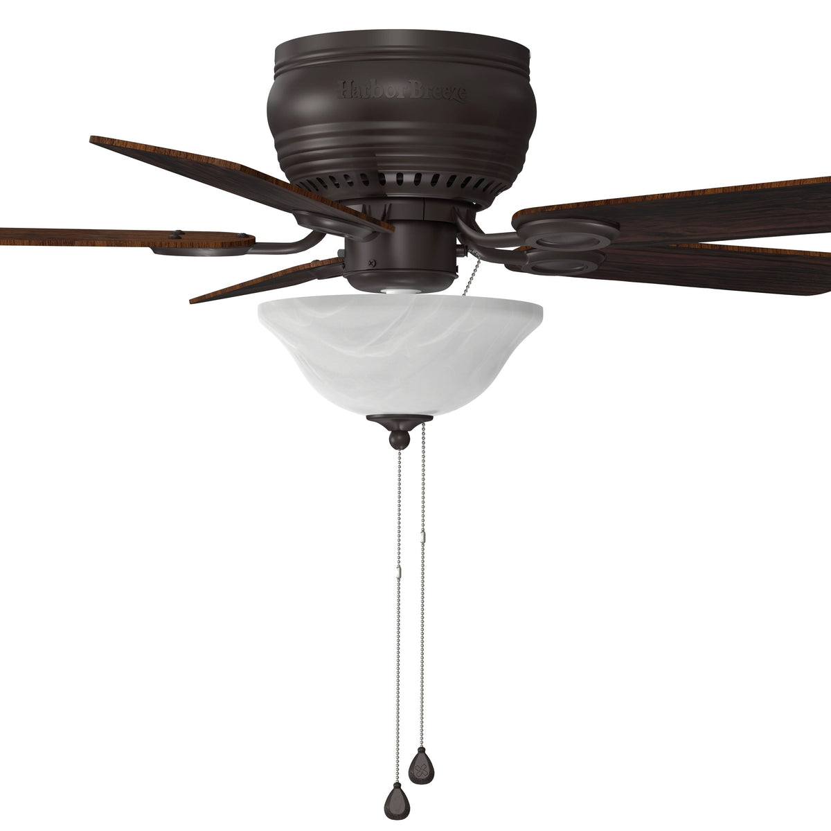 Harbor Breeze Mayfield 44-in Bronze LED Indoor Flush Mount Ceiling Fan with Light (5-Blade)